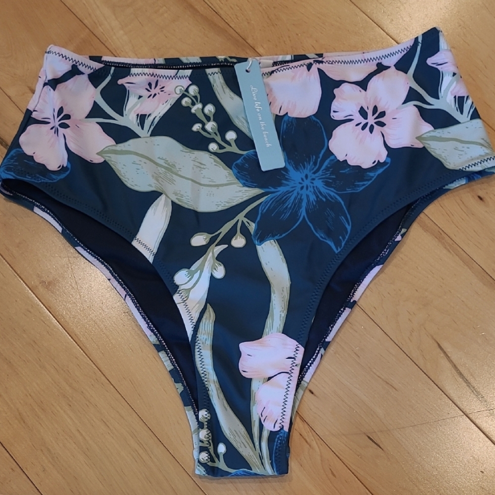 Floral High-Waisted Bikini Bottom